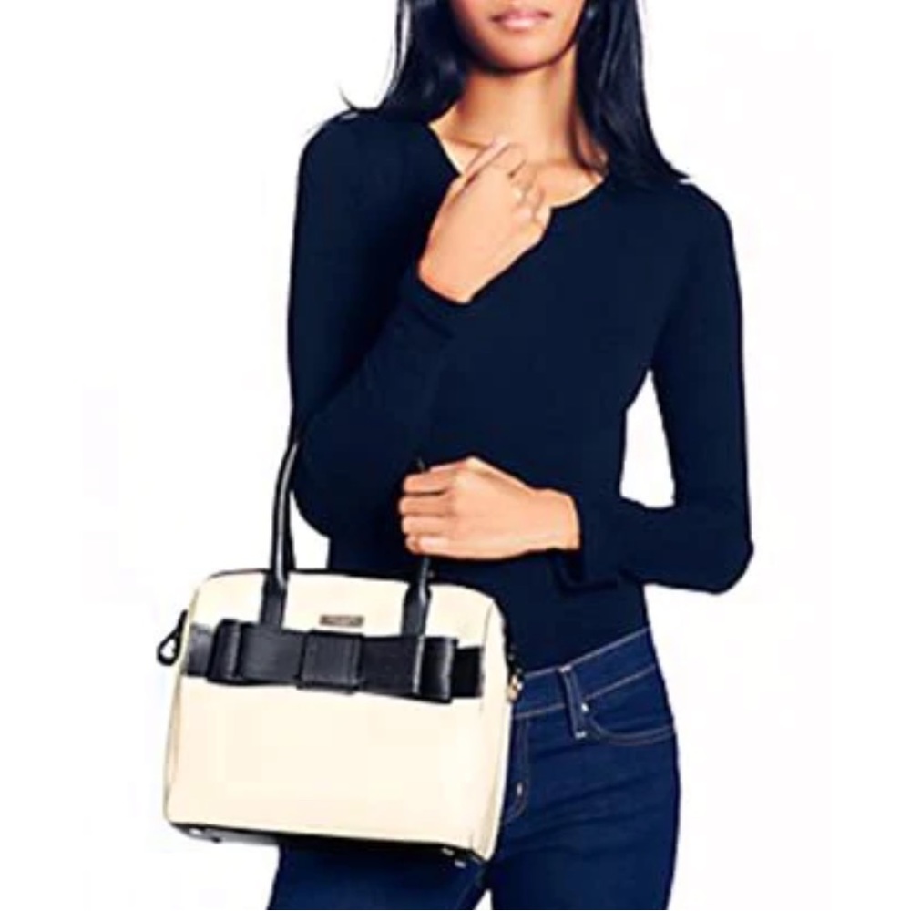 Kate Spade Cream/Midnight Alice Court Kaiya Leather Convertible Crossbody